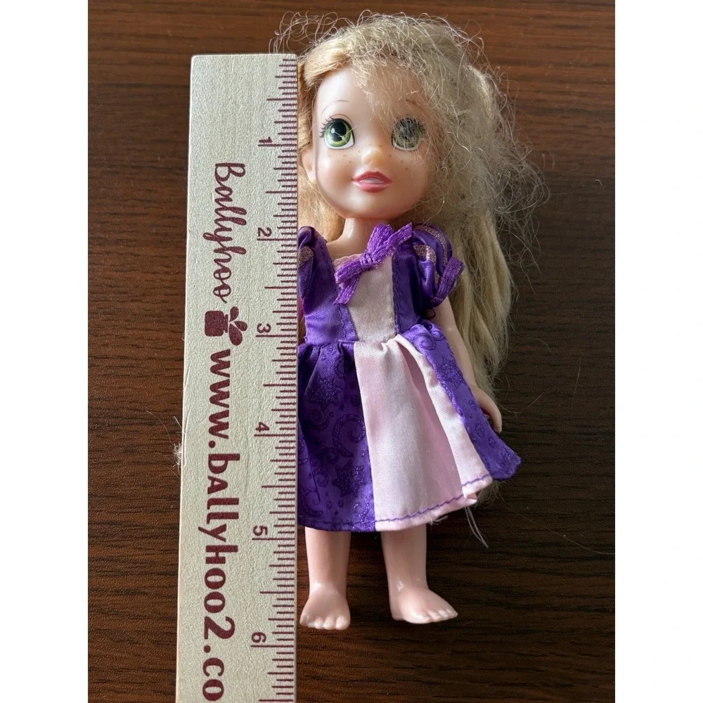 Disney Petite 6 Inch Princess Rapunzel Kids Toy Doll with Pink And Purple Dress
